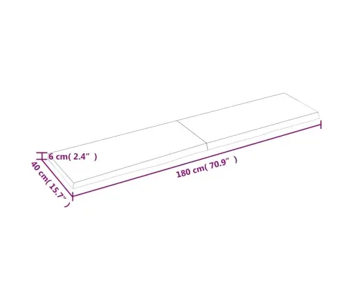 Seinariiul, Tumepruun, 180X40X(2-6) cm Töödeldud Tammepuit