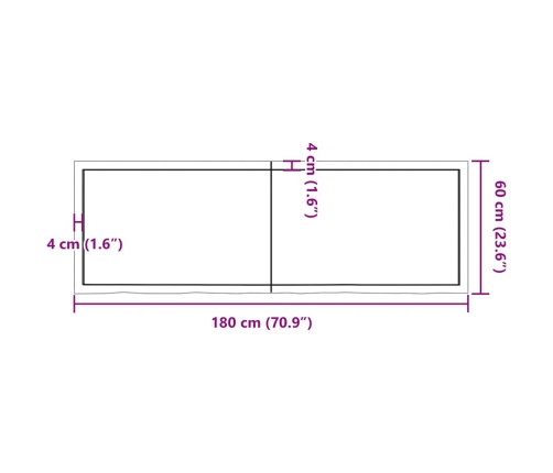 Seinariiul, Tumepruun, 180X60X(2-4) cm Töödeldud Tammepuit