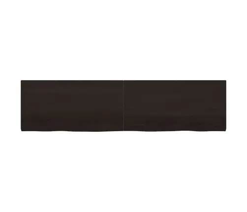 Sienas Plaukts, Tumši Brūns, 200X50X(2-4) Cm, Ozola Masīvkoks Vidaxl
