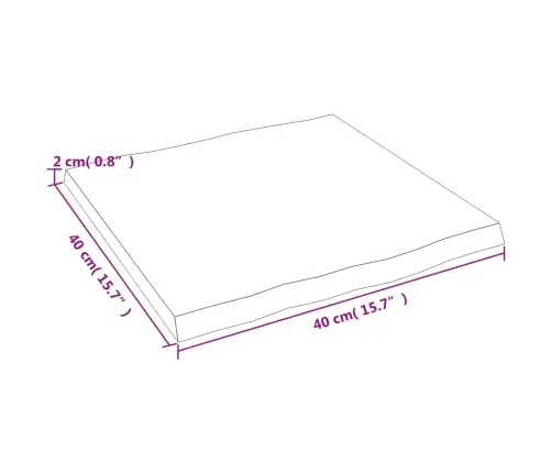 Galda Virsma, 40X40X2 Cm, Neapstrādāts Ozola Masīvkoks Vidaxl