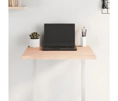 Stalviršis, 60X40X2cm Ąžuolo Medienos Masyvas, Su Gyvu Kraštu