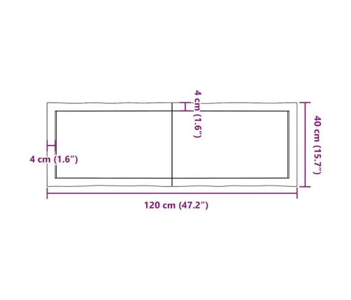 Stalviršis, Šviesiai Rudas, 120X40X(2-6) cm Medienos Masyvas