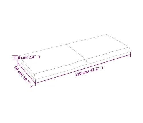 Lauaplaat, Helepruun, 120 X 50 X (2-6) cm Töödeldud Täispuit