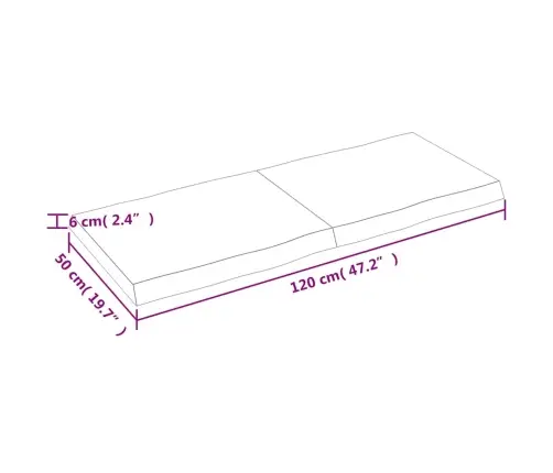 Lauaplaat, Helepruun, 120 X 50 X (2-6) cm Töödeldud Täispuit