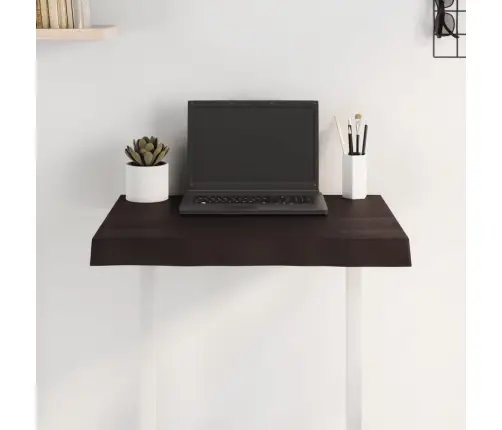 Galda Virsma, Tumši Brūna, 60X50X(2-6) Cm, Ozola Masīvkoks Vidaxl