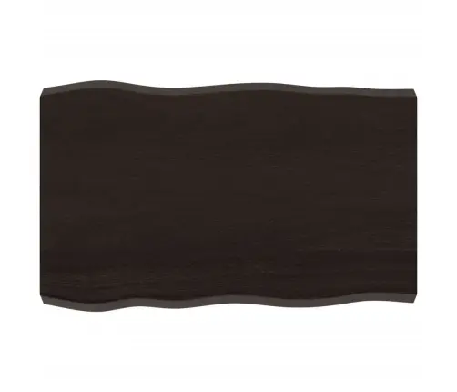 Galda Virsma, Tumši Brūna, 80X50X(2-6) Cm, Ozola Masīvkoks Vidaxl