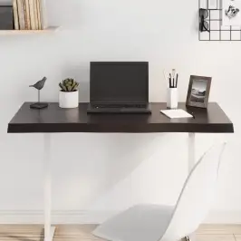 Galda Virsma, Tumši Brūna, 100X50X(2-4) Cm, Ozola Masīvkoks Vidaxl