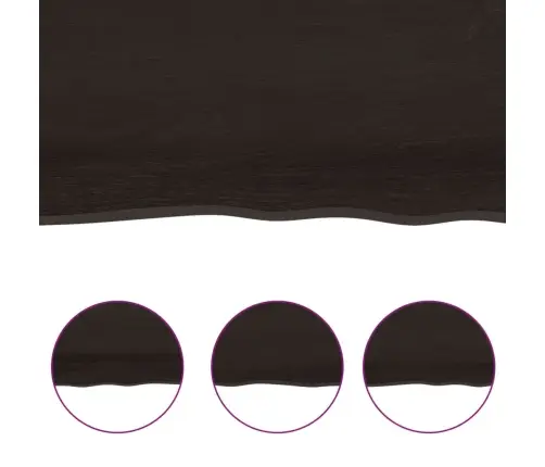 Galda Virsma, Tumši Brūna, 100X50X(2-6) Cm, Ozola Masīvkoks Vidaxl