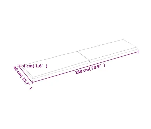 Stalviršis, Tamsiai Ruda, 180X40X(2-4) cm Medienos Masyvas