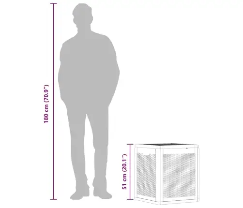 Dārza Mantu Kaste, Pelēka, Pp Rotangpalma, 90 L Vidaxl