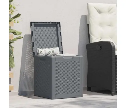 Dārza Mantu Kaste, Pelēka, Pp Rotangpalma, 90 L Vidaxl