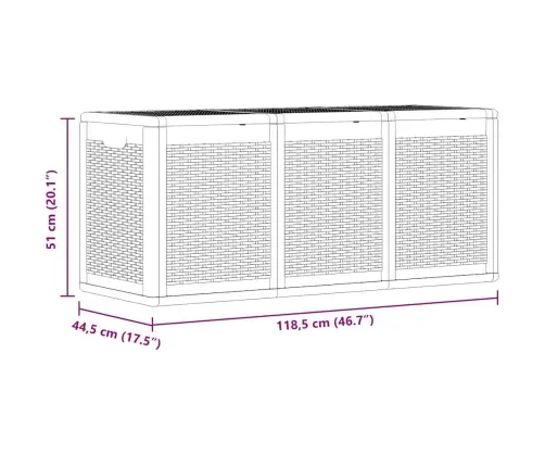Dārza Mantu Kaste, Pelēka, Pp Rotangpalma, 270 L Vidaxl