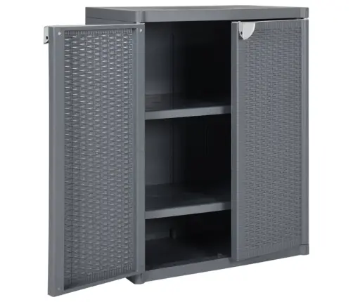 Dārza Uzglabāšanas Skapītis, 65X45X88 Cm, Pelēka Pp Rotangpalma Vidaxl