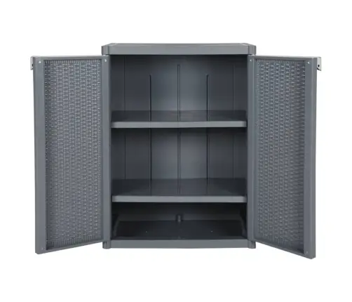 Dārza Uzglabāšanas Skapītis, 65X45X88 Cm, Pelēka Pp Rotangpalma Vidaxl