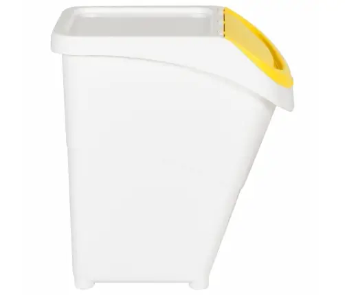 Sukraunamos Šiukšliadėžės Su Dangčiais, 3Vnt., Baltos, Pp, 120L