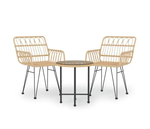 3-Daļīgs Dārza Mēbeļu Komplekts, Pe Rotangpalma Vidaxl