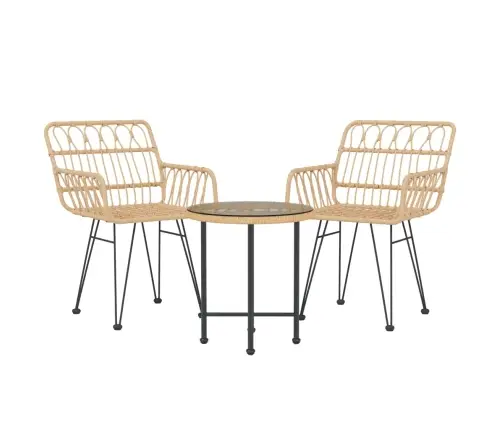 3-Daļīgs Dārza Mēbeļu Komplekts, Pe Rotangpalma Vidaxl