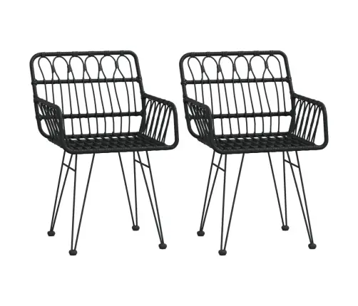 3-Daļīgs Dārza Mēbeļu Komplekts, Melna Pe Rotangpalma Vidaxl