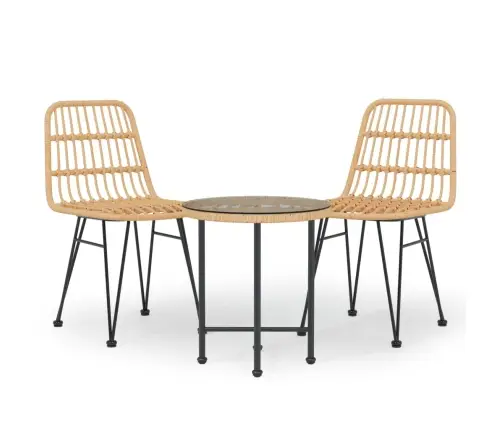 3-Daļīgs Dārza Mēbeļu Komplekts, Pe Rotangpalma Vidaxl