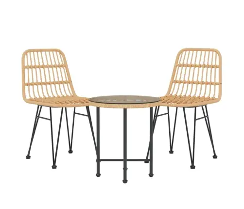 3-Daļīgs Dārza Mēbeļu Komplekts, Pe Rotangpalma Vidaxl