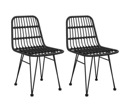 3-Osaline Aiamööbli Komplekt, Must, Polürotang