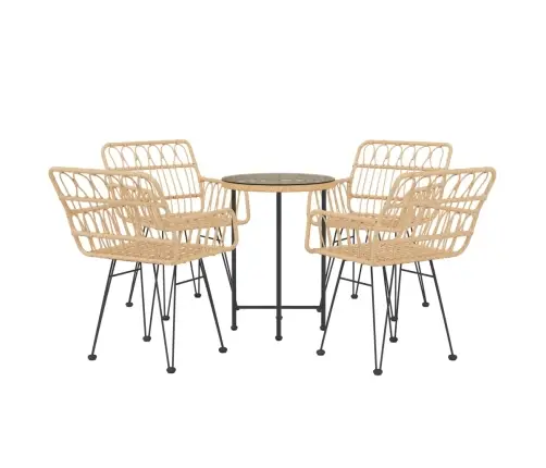 5-Daļīgs Dārza Mēbeļu Komplekts, Pe Rotangpalma Vidaxl