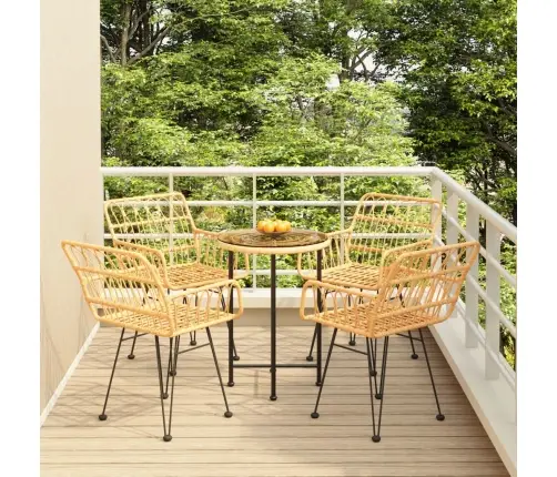 5-Daļīgs Dārza Mēbeļu Komplekts, Pe Rotangpalma Vidaxl