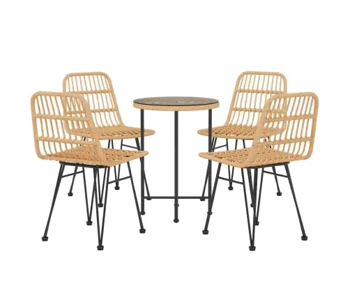 5-Daļīgs Dārza Mēbeļu Komplekts, Pe Rotangpalma Vidaxl