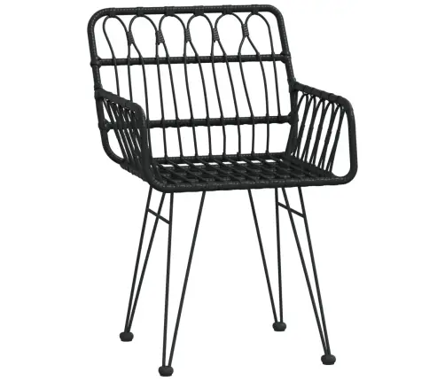 5-Daļīgs Dārza Mēbeļu Komplekts, Melns, Pe Rotangpalma Vidaxl 5-Daļīgs Dārza Mēbeļu Komplekts, Melns, Pe Rotangpalma Vidaxl