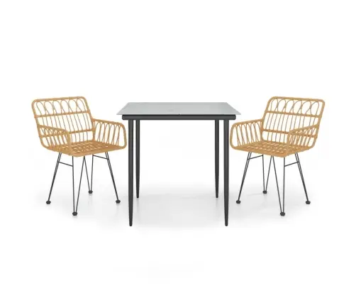 3-Osaline Aiamööbli Komplekt, Polürotang