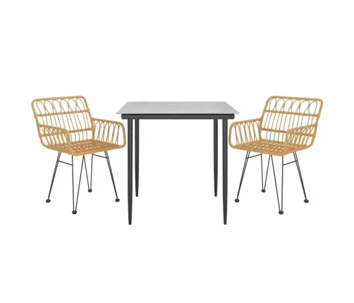 3-Osaline Aiamööbli Komplekt, Polürotang