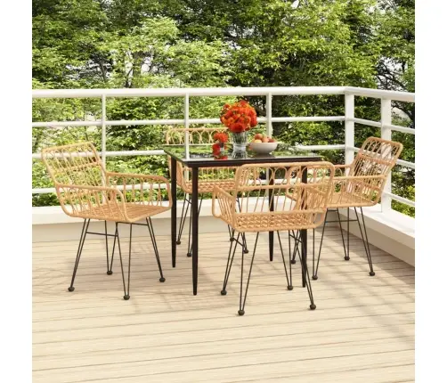 Sodo Valgomojo Baldų Komplektas, 5 Dalių, Poliratanas