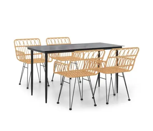 Sodo Valgomojo Baldų Komplektas, 5 Dalių, Poliratanas