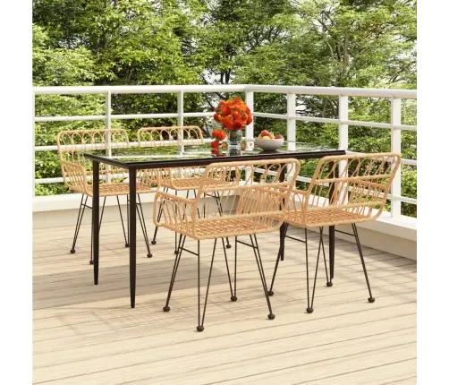 Sodo Valgomojo Baldų Komplektas, 5 Dalių, Poliratanas