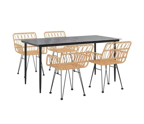 5-Daļīgs Dārza Mēbeļu Komplekts, Pe Rotangpalma Vidaxl