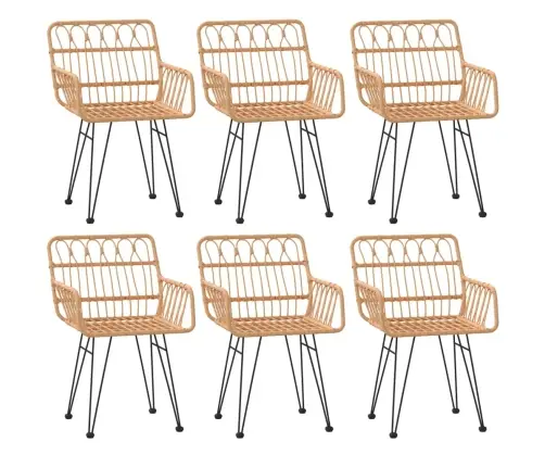 7-Daļīgs Dārza Mēbeļu Komplekts, Pe Rotangpalma Vidaxl