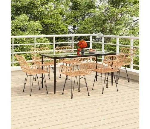 7-Daļīgs Dārza Mēbeļu Komplekts, Pe Rotangpalma Vidaxl