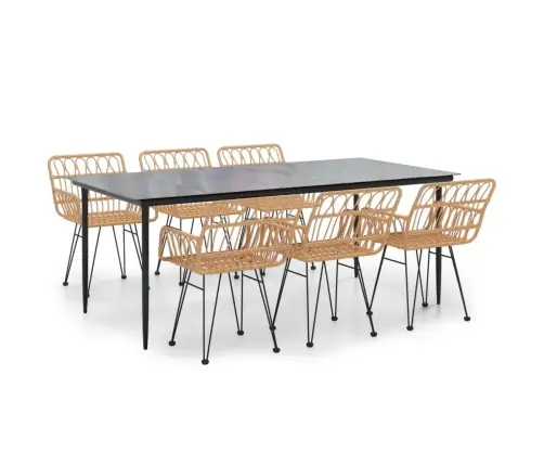 7-Daļīgs Dārza Mēbeļu Komplekts, Pe Rotangpalma Vidaxl