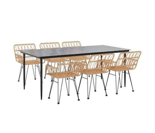 7-Daļīgs Dārza Mēbeļu Komplekts, Pe Rotangpalma Vidaxl