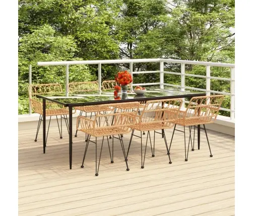 7-Daļīgs Dārza Mēbeļu Komplekts, Pe Rotangpalma Vidaxl