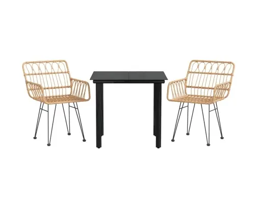 3-Daļīgs Dārza Mēbeļu Komplekts, Pe Rotangpalma Vidaxl