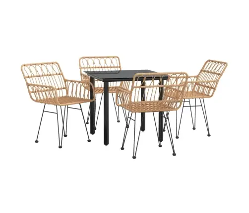 5-Daļīgs Dārza Mēbeļu Komplekts, Pe Rotangpalma Vidaxl