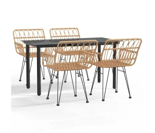 5-Daļīgs Dārza Mēbeļu Komplekts, Pe Rotangpalma Vidaxl