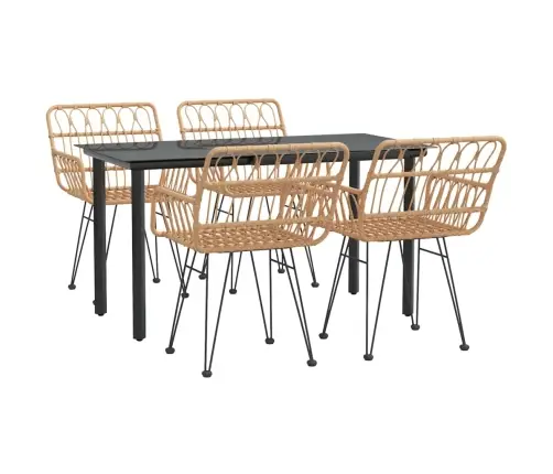 5-Daļīgs Dārza Mēbeļu Komplekts, Pe Rotangpalma Vidaxl