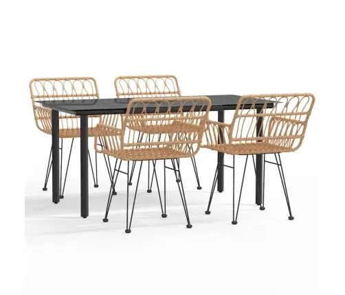 5-Daļīgs Dārza Mēbeļu Komplekts, Pe Rotangpalma Vidaxl