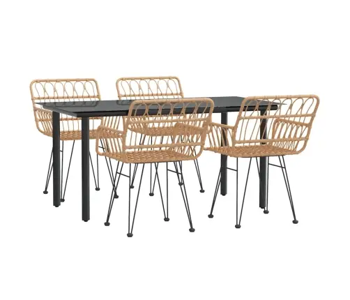 5-Daļīgs Dārza Mēbeļu Komplekts, Pe Rotangpalma Vidaxl