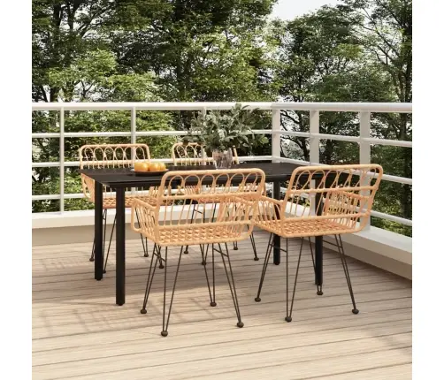 5-Daļīgs Dārza Mēbeļu Komplekts, Pe Rotangpalma Vidaxl