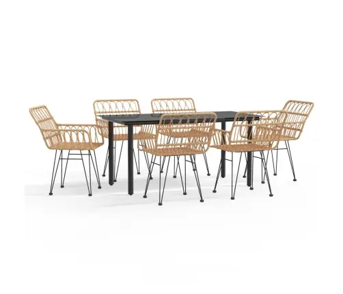 7-Daļīgs Dārza Mēbeļu Komplekts, Pe Rotangpalma Vidaxl