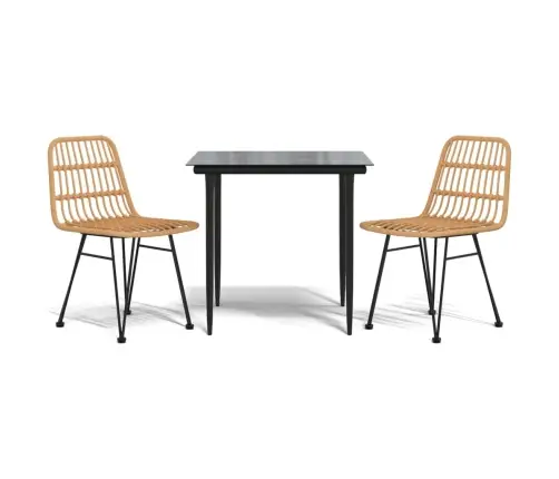 3-Daļīgs Dārza Mēbeļu Komplekts, Pe Rotangpalma Vidaxl