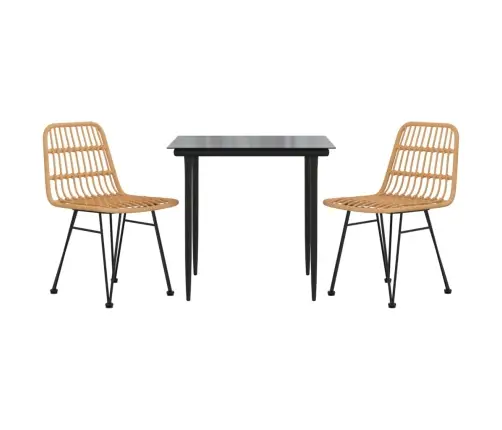 3-Daļīgs Dārza Mēbeļu Komplekts, Pe Rotangpalma Vidaxl